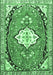 Medallion Emerald Green Traditional Rug, tr1098emgrn