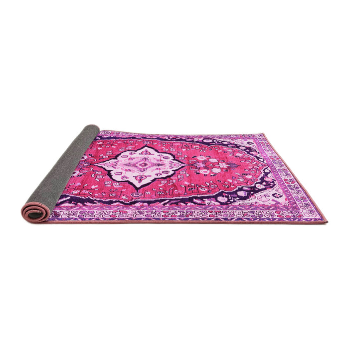 Sideview of Medallion Pink Traditional Rug, tr1098pnk