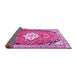 Sideview of Medallion Pink Traditional Rug, tr1098pnk