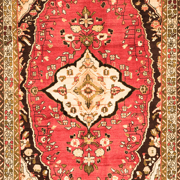 Medallion Orange Traditional Rug, tr1098org