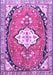 Machine Washable Medallion Purple Traditional Area Rugs, wshtr1098pur