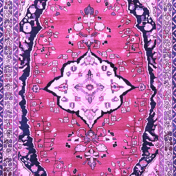 Machine Washable Medallion Purple Traditional Area Rugs, wshtr1098pur