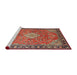 Sideview of Machine Washable Traditional Camel Brown Rug, wshtr1099