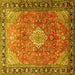 Square Persian Yellow Traditional Rug, tr1099yw