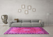 Machine Washable Persian Pink Traditional Rug in a Living Room, wshtr1099pnk