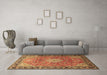 Machine Washable Persian Brown Traditional Rug in a Living Room,, wshtr1099brn