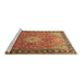 Sideview of Machine Washable Persian Brown Traditional Rug, wshtr1099brn