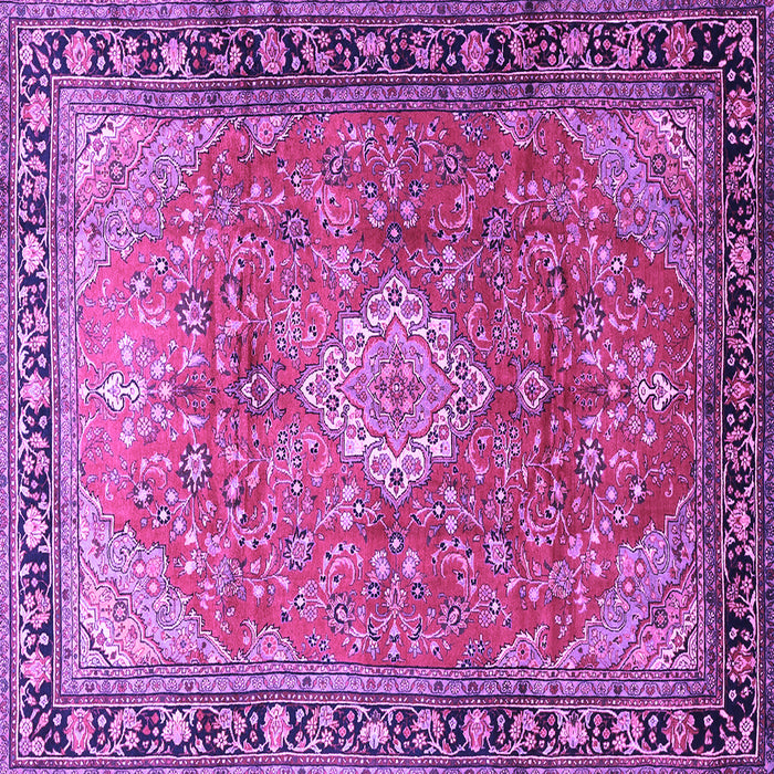 Square Machine Washable Persian Purple Traditional Area Rugs, wshtr1099pur