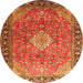 Square Persian Orange Traditional Rug, tr1099org