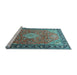 Sideview of Machine Washable Persian Light Blue Traditional Rug, wshtr1099lblu