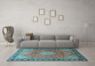 Machine Washable Persian Light Blue Traditional Rug in a Living Room, wshtr1099lblu