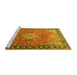 Sideview of Machine Washable Persian Yellow Traditional Rug, wshtr1099yw