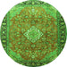 Square Persian Green Traditional Rug, tr1099grn