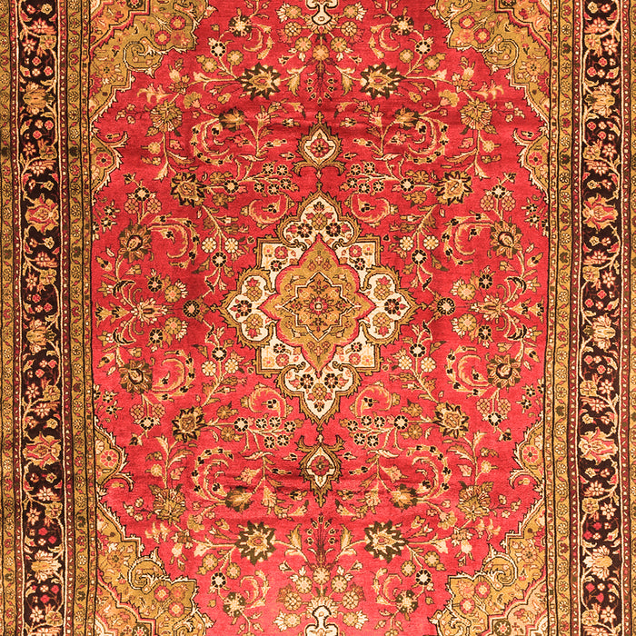 Serging Thickness of Machine Washable Persian Orange Traditional Area Rugs, wshtr1099org