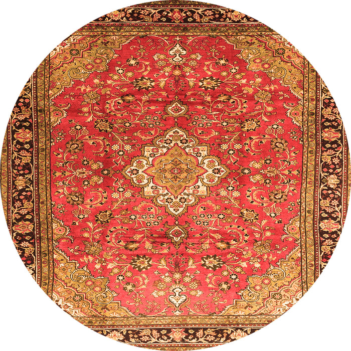 Machine Washable Persian Orange Traditional Area Rugs, wshtr1099org