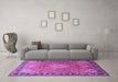 Machine Washable Persian Purple Traditional Area Rugs in a Living Room, wshtr1099pur