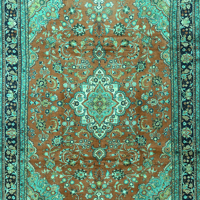 Machine Washable Persian Turquoise Traditional Area Rugs, wshtr1099turq