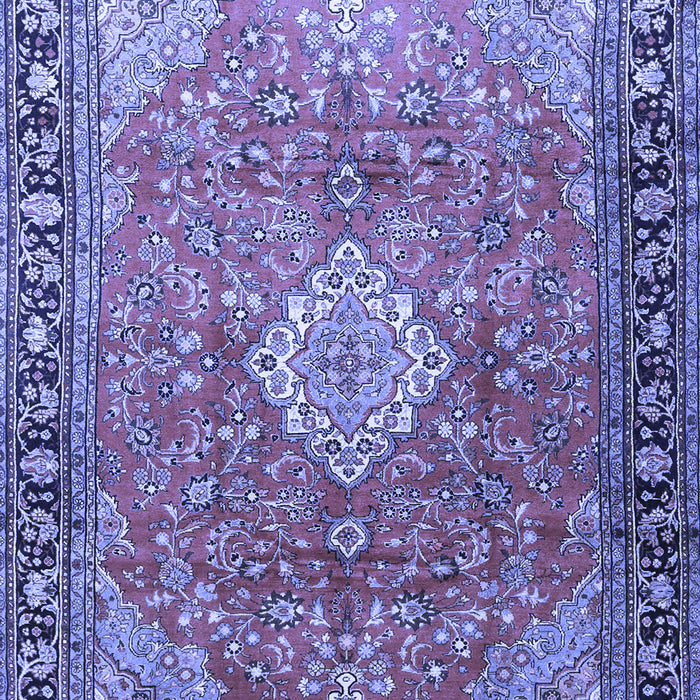 Machine Washable Persian Blue Traditional Rug, wshtr1099blu