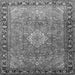 Round Machine Washable Persian Gray Traditional Rug, wshtr1099gry