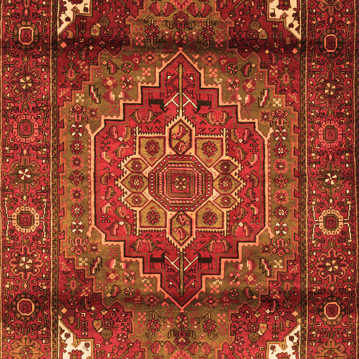 Serging Thickness of Machine Washable Persian Orange Traditional Area Rugs, wshtr109org