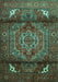 Machine Washable Persian Turquoise Traditional Area Rugs, wshtr109turq