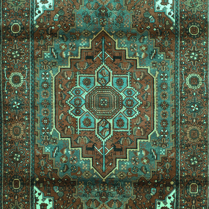 Machine Washable Persian Turquoise Traditional Area Rugs, wshtr109turq