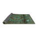 Sideview of Persian Turquoise Traditional Rug, tr109turq