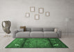 Machine Washable Persian Emerald Green Traditional Area Rugs in a Living Room,, wshtr109emgrn