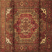 Square Machine Washable Persian Brown Traditional Rug, wshtr109brn