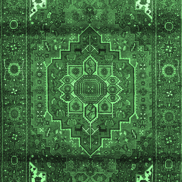 Machine Washable Persian Emerald Green Traditional Area Rugs, wshtr109emgrn