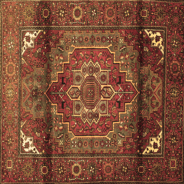Square Persian Brown Traditional Rug, tr109brn