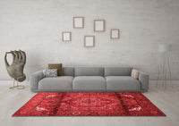 Machine Washable Persian Red Traditional Rug, wshtr109red