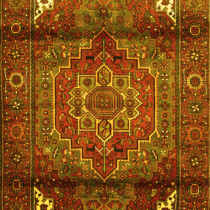 Machine Washable Persian Yellow Traditional Rug, wshtr109yw