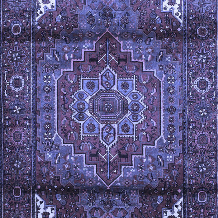Machine Washable Persian Blue Traditional Rug, wshtr109blu