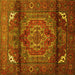 Square Persian Yellow Traditional Rug, tr109yw