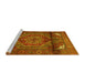 Sideview of Machine Washable Persian Yellow Traditional Rug, wshtr109yw