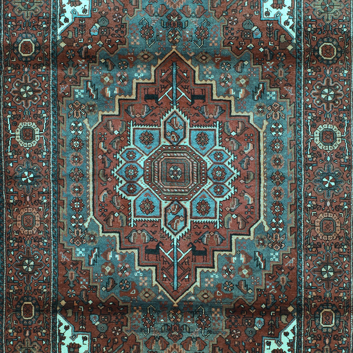 Machine Washable Persian Light Blue Traditional Rug, wshtr109lblu