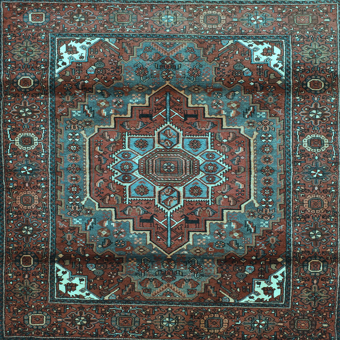 Square Machine Washable Persian Light Blue Traditional Rug, wshtr109lblu