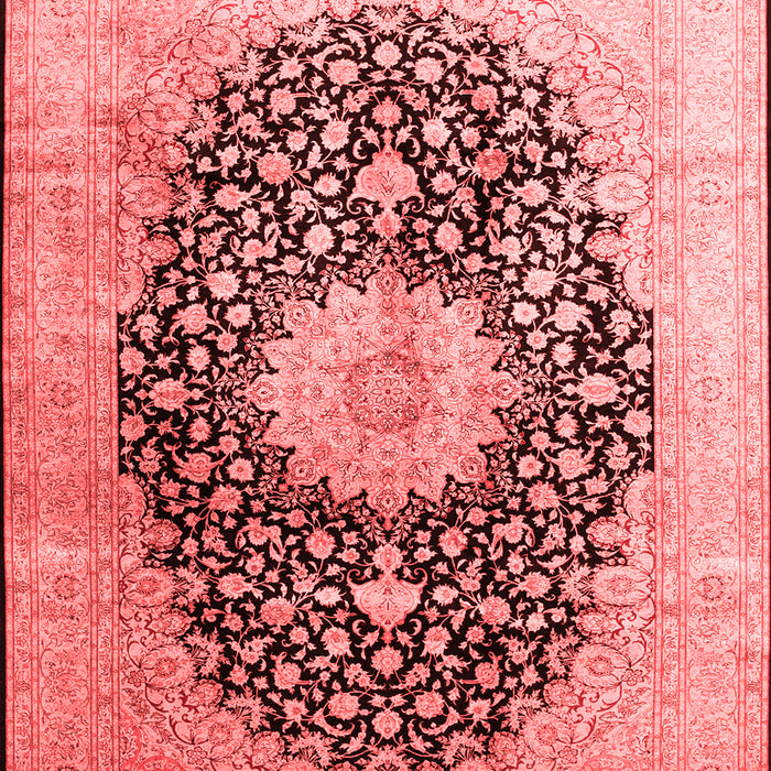 Machine Washable Medallion Red Traditional Rug, wshtr10red