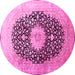 Round Medallion Pink Traditional Rug, tr10pnk