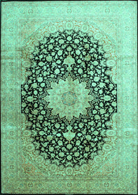 Medallion Turquoise Traditional Rug, tr10turq