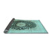 Sideview of Medallion Light Blue Traditional Rug, tr10lblu