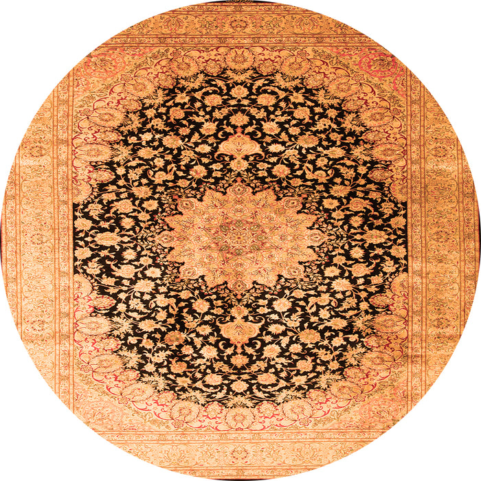 Machine Washable Medallion Orange Traditional Area Rugs, wshtr10org