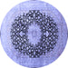 Round Medallion Blue Traditional Rug, tr10blu