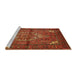 Sideview of Machine Washable Traditional Tomato Red Rug, wshtr110