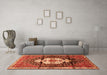 Machine Washable Persian Orange Traditional Area Rugs in a Living Room, wshtr1100org