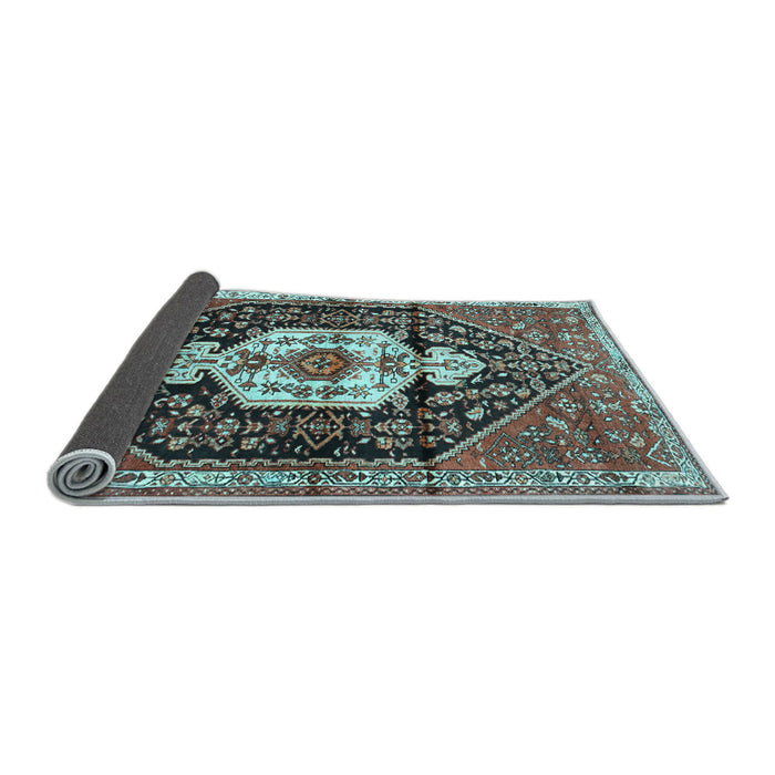 Sideview of Persian Light Blue Traditional Rug, tr1100lblu