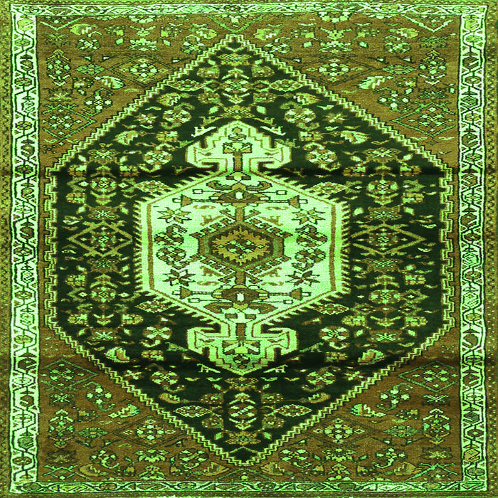 Serging Thickness of Persian Green Traditional Rug, tr1100grn