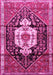 Machine Washable Persian Pink Traditional Rug, wshtr1100pnk