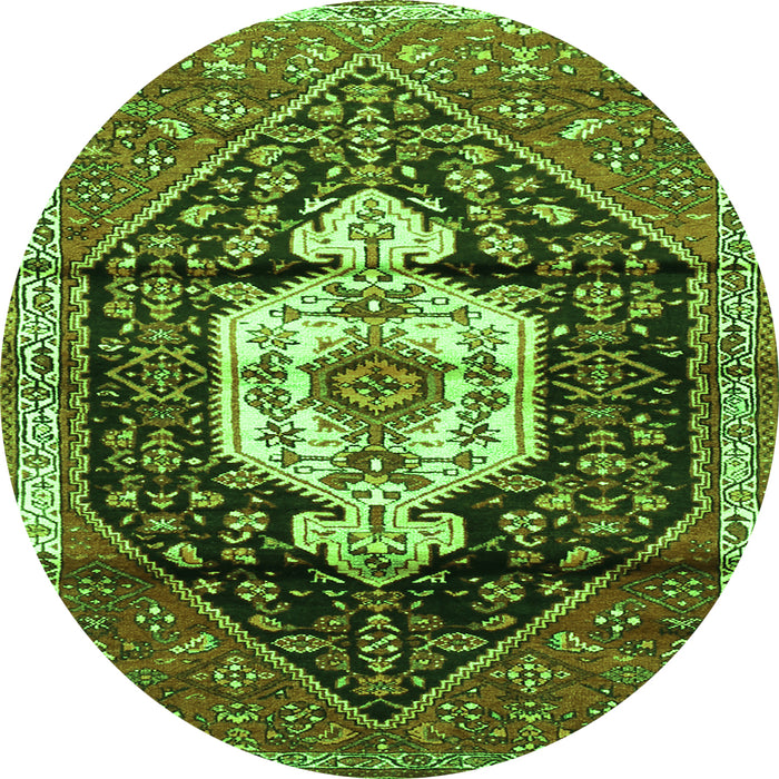 Square Persian Green Traditional Rug, tr1100grn